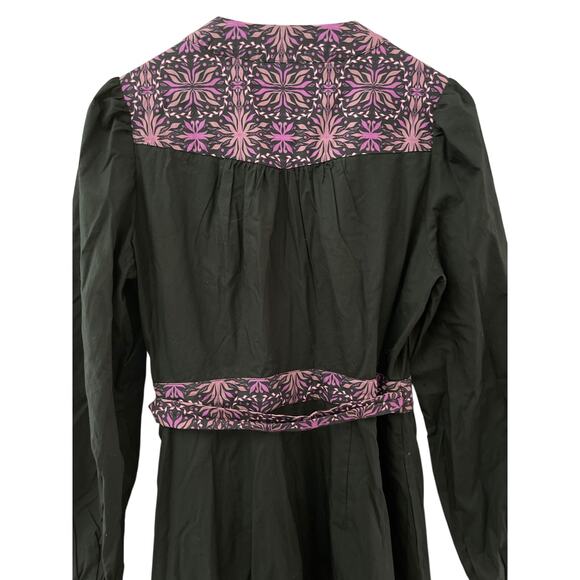 Allison New York Madison Full Wrap Black & Purple Maxi‎ Dress Size Medium - Picture 11 of 14